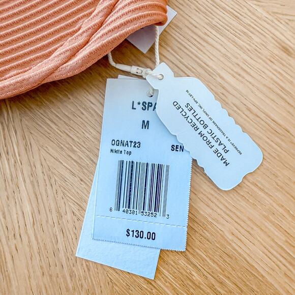 L Space Bikini Top Womens Med Nikita Sienna Ribbed‎ Eco Chic Repreve Boho Summer - Picture 4 of 6